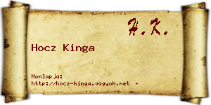 Hocz Kinga névjegykártya